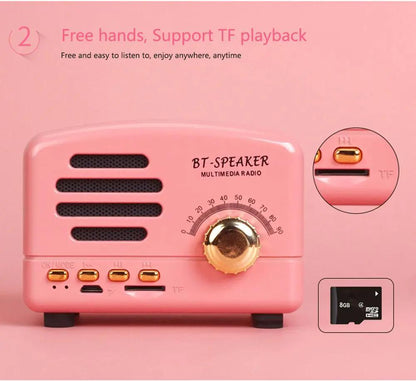 Retro Wireless Mini Speakers Stereo Bluetooth Speakers Teal Simba
