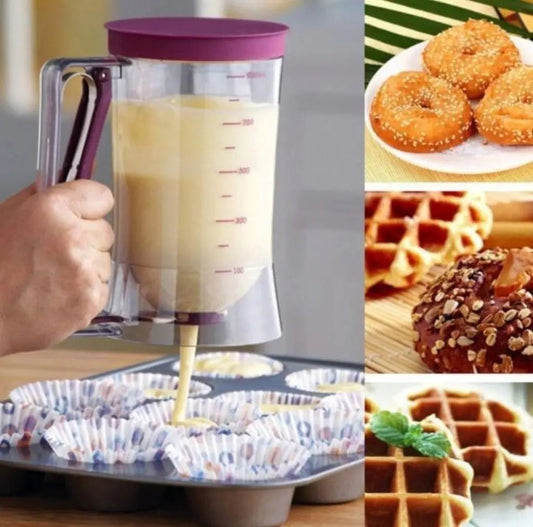Batter Dispenser Pancake, Cupcake, Muffin Measuring Tool Yellow Pandora