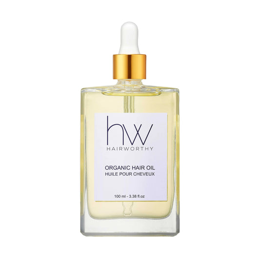 Hairworthy Hairrepair organic hair oil bottle with dropper for healthier, shiny hair