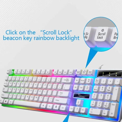 Ninja Dragons White Knight Gaming Keyboard and Mouse Set Yellow Pandora