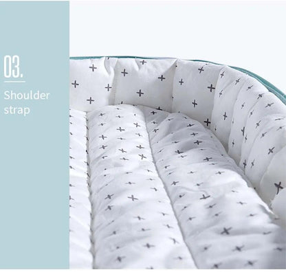Portable baby diaper bag changing pad with soft cotton cushion and cross pattern design
