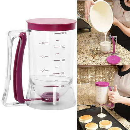 Batter Dispenser Pancake, Cupcake, Muffin Measuring Tool Yellow Pandora