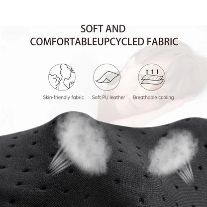 Shiatsu deep tissue massager with soft PU leather and breathable cooling upcycled fabric