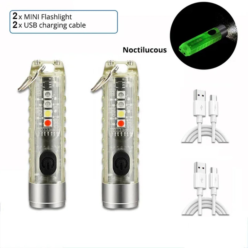 Compact Magnet Multifunction Warning camping flashlight with 400LM brightness and USB charging cables