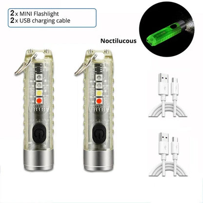 Compact Magnet Multifunction Warning camping flashlight with 400LM brightness and USB charging cables