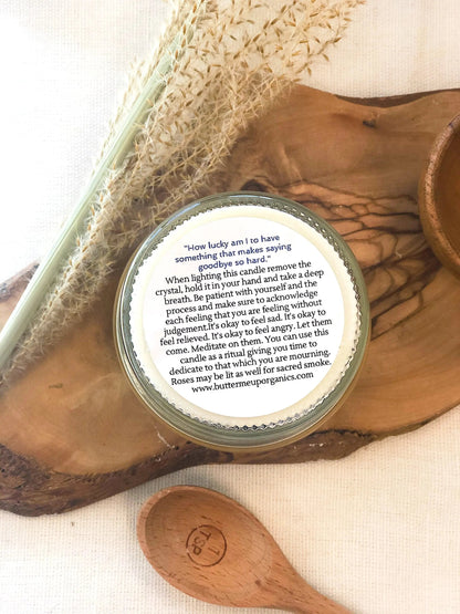 Grief Candle / Intention Candle / Essential Oil Candle / Soy Wax White Smokey
