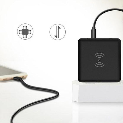 Global Gadget Charger portable black wireless charger with USB-C and USB ports for world travel